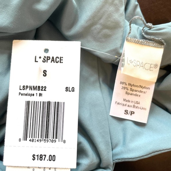 L*SPACE X Hanna Montazami Penelope One Piece Swimsuit Slated Glass Small New - Picture 12 of 15